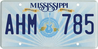 MS license plate AHM785