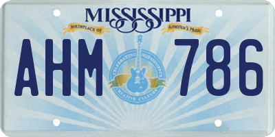 MS license plate AHM786