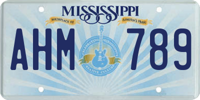 MS license plate AHM789