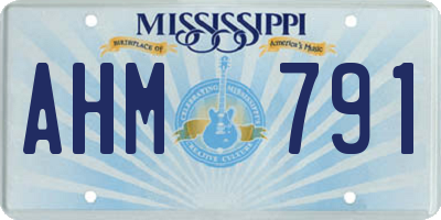 MS license plate AHM791