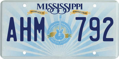 MS license plate AHM792