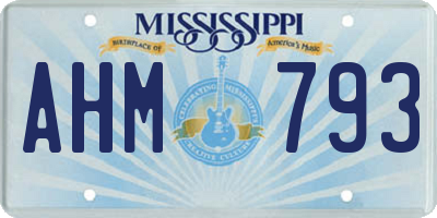 MS license plate AHM793