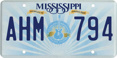 MS license plate AHM794