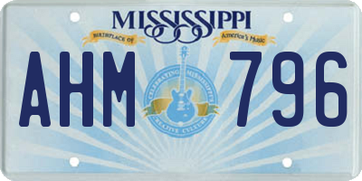 MS license plate AHM796
