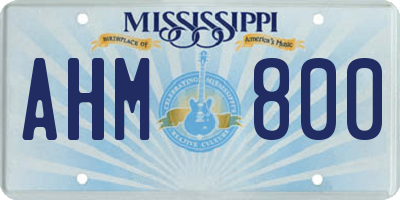 MS license plate AHM800