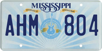 MS license plate AHM804