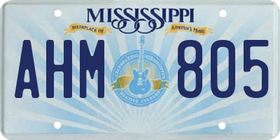 MS license plate AHM805