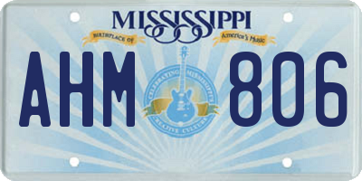 MS license plate AHM806