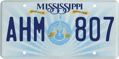 MS license plate AHM807