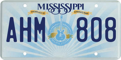 MS license plate AHM808