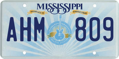 MS license plate AHM809