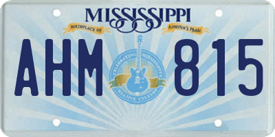 MS license plate AHM815