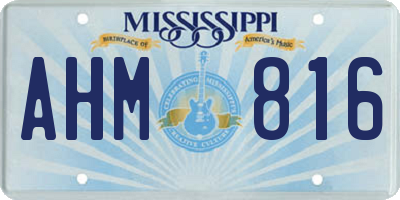 MS license plate AHM816