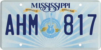 MS license plate AHM817
