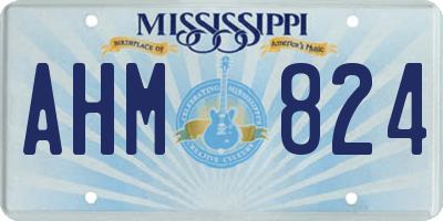 MS license plate AHM824