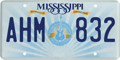 MS license plate AHM832
