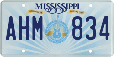 MS license plate AHM834