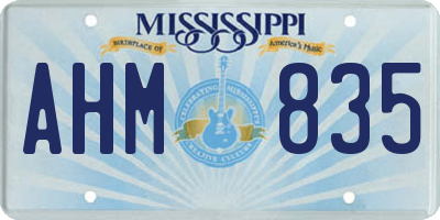 MS license plate AHM835
