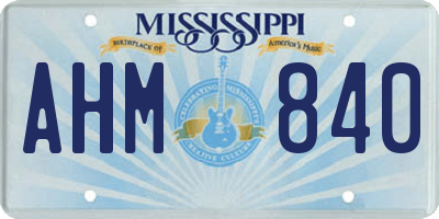 MS license plate AHM840