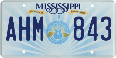 MS license plate AHM843
