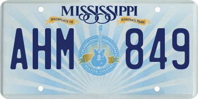 MS license plate AHM849