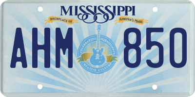 MS license plate AHM850