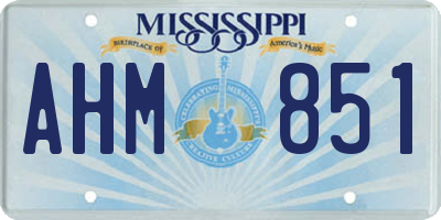 MS license plate AHM851
