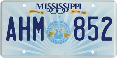 MS license plate AHM852
