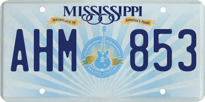 MS license plate AHM853