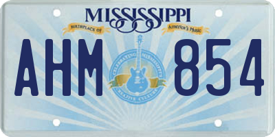 MS license plate AHM854