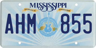 MS license plate AHM855