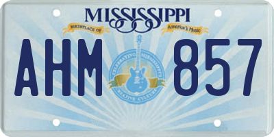MS license plate AHM857