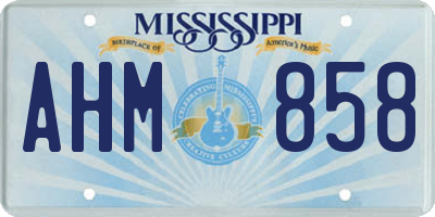 MS license plate AHM858