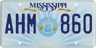 MS license plate AHM860
