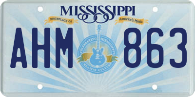 MS license plate AHM863