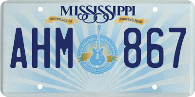 MS license plate AHM867