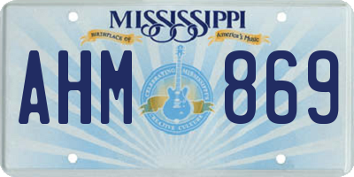 MS license plate AHM869