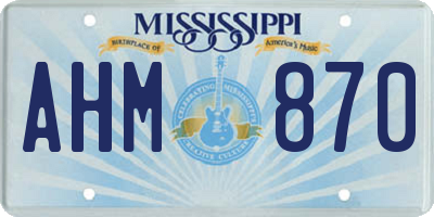 MS license plate AHM870