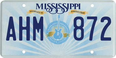 MS license plate AHM872