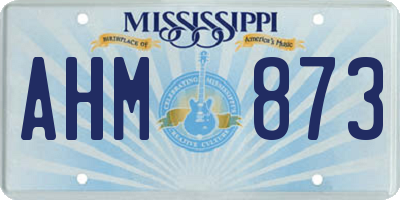 MS license plate AHM873