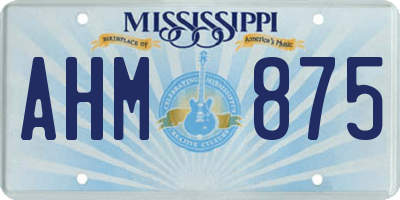 MS license plate AHM875