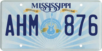 MS license plate AHM876
