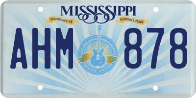 MS license plate AHM878