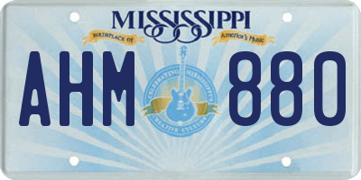 MS license plate AHM880