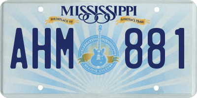 MS license plate AHM881