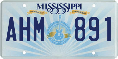 MS license plate AHM891