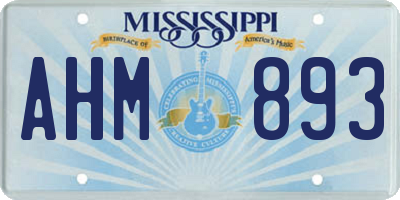 MS license plate AHM893