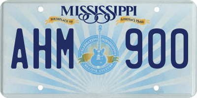MS license plate AHM900
