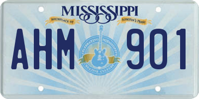 MS license plate AHM901
