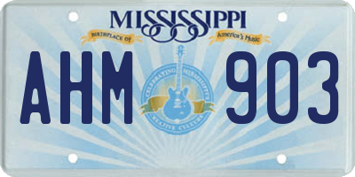 MS license plate AHM903